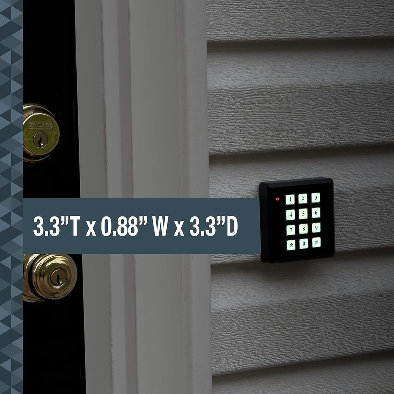 sabre Fake Security Keypad with Green Light Up, Low Light Sensor, Red LED Flash, Weatherproof, Realistic Design - Black - Image 3